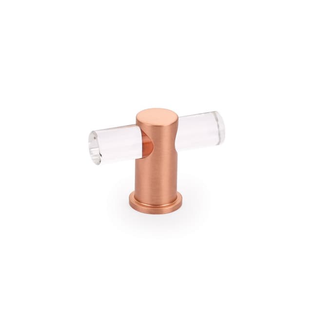 2" Lumiere T-Knob, Brushed Rose Gold