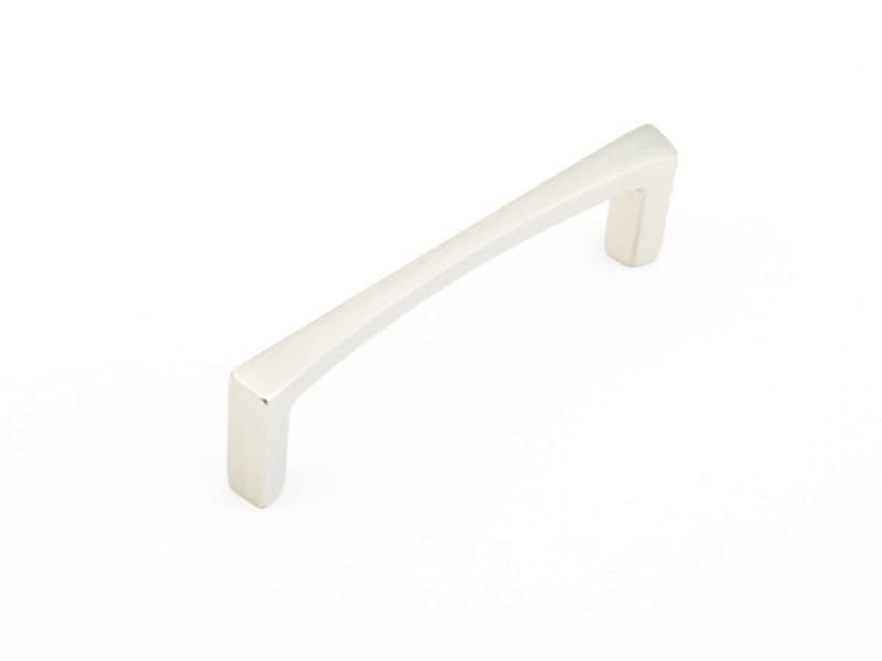 4" x 1-1/8" Italian Contemporary Cabinet Pull, Satin Nickel