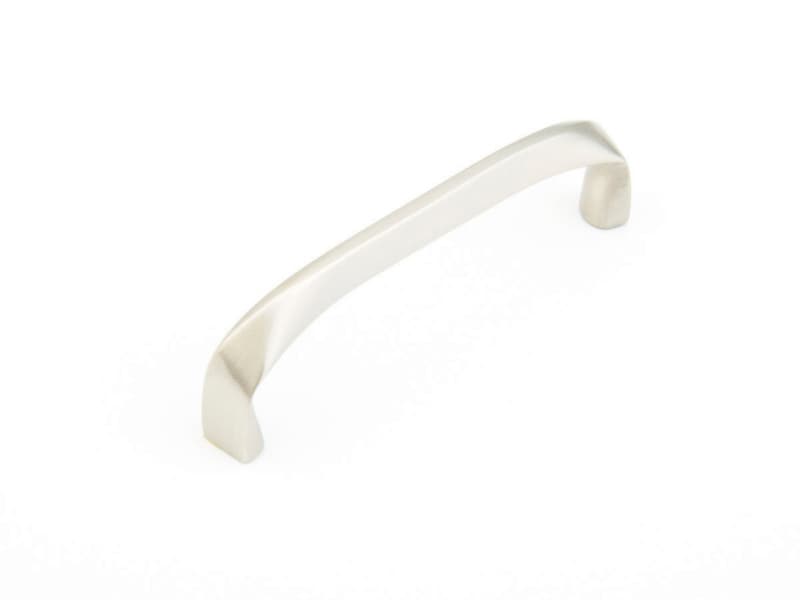 4" x 1-3/16" Italian Contemporary Cabinet Pull, Satin Nickel