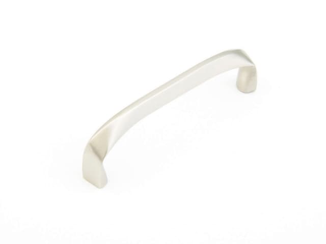 4" x 1-3/16" Italian Contemporary Cabinet Pull, Satin Nickel