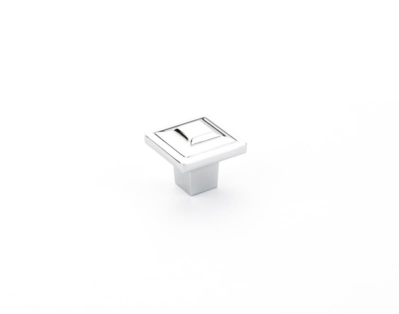 1-1/4" Menlo Park Square Cabinet Knob, Polished Chrome