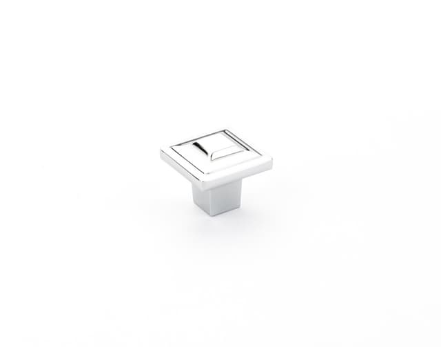 1-1/4" Menlo Park Square Cabinet Knob, Polished Chrome