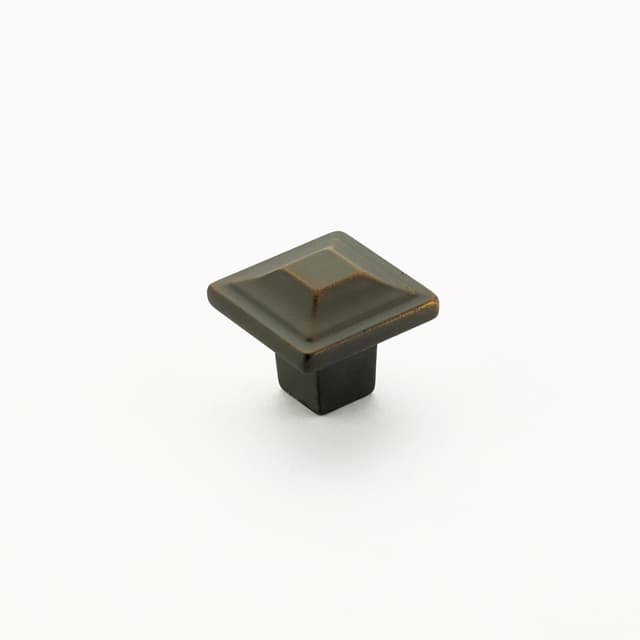 1-1/4" Menlo Park Square Cabinet Knob, Ancient Bronze