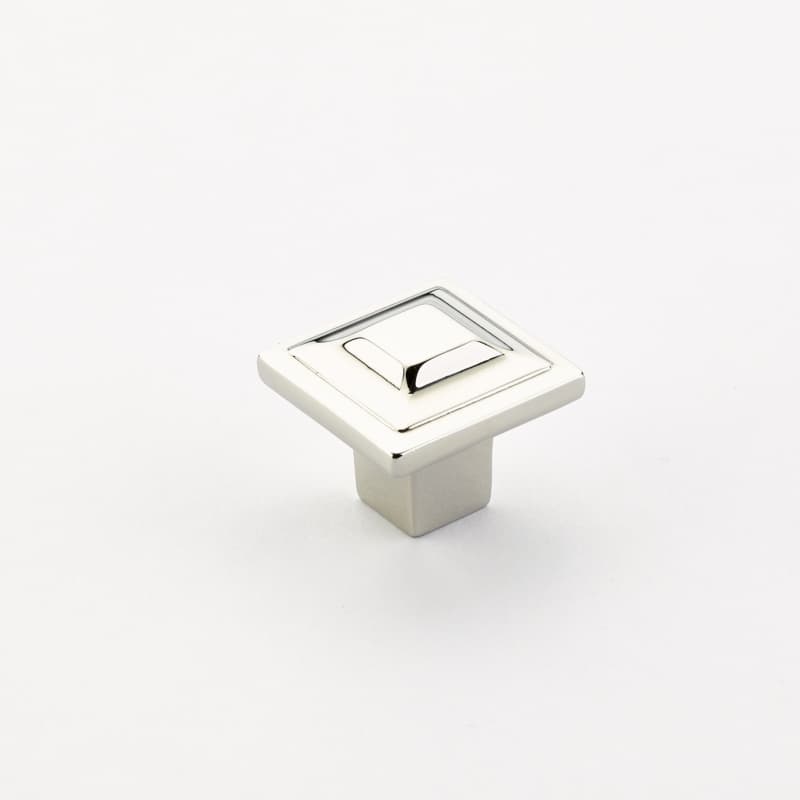 1-1/4" Menlo Park Square Cabinet Knob, Polished Nickel
