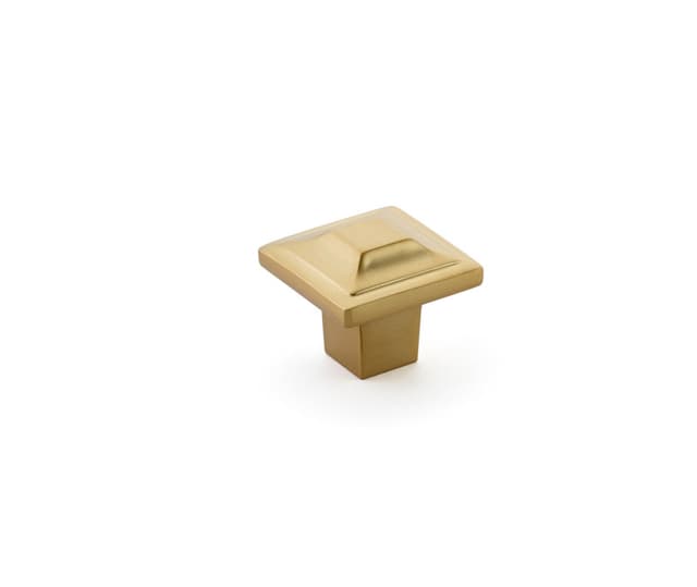 1-1/4" Menlo Park Square Cabinet Knob, Signature Satin Brass