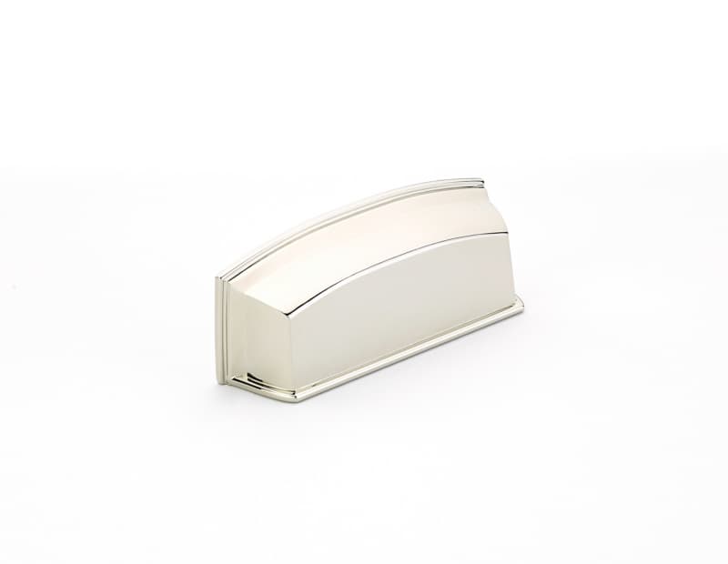 3-1/2" Menlo Park Cup Pull, Polished Nickel
