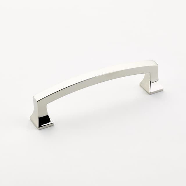 4" Menlo Park Arched Cabinet Pull, Polished Nickel
