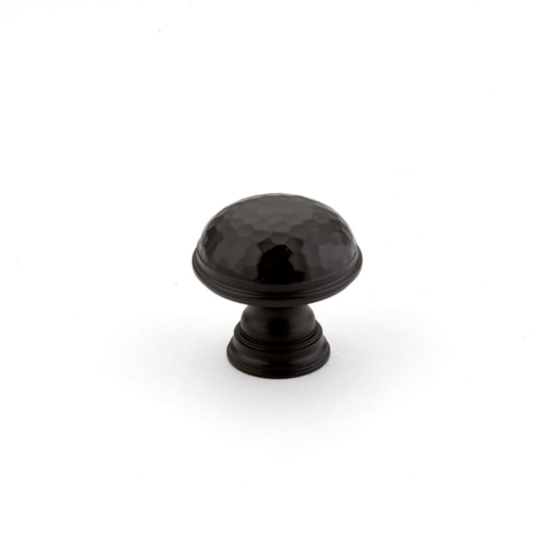 1-1/4" Atherton Hammered Plain Edge Cabinet Knob, Oil Rubbed Bronze