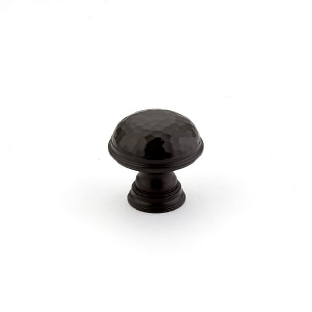 1-1/4" Atherton Hammered Plain Edge Cabinet Knob, Oil Rubbed Bronze