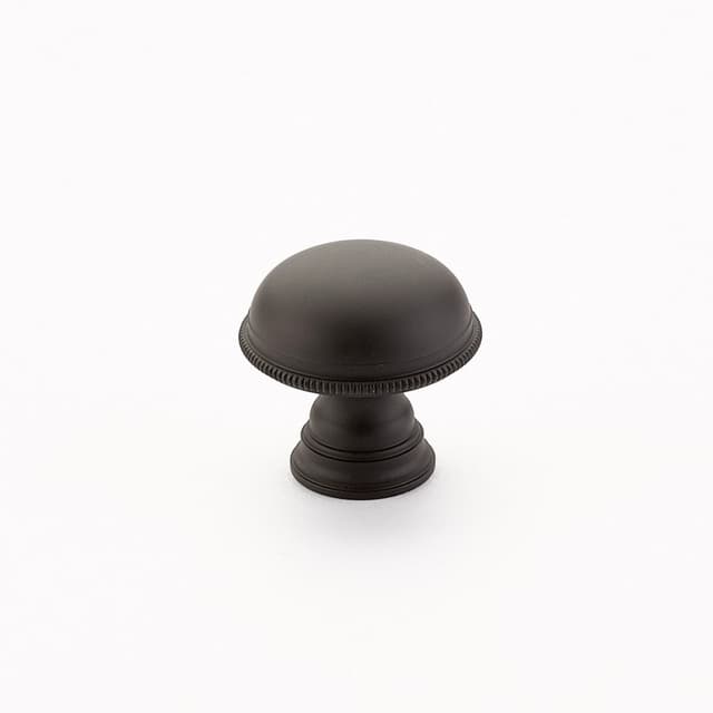 1-1/4" Atherton Plain Surface Knurled Edge Round Cabinet Knob, Oil Rubbed Bronze