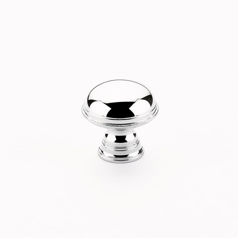 1-1/4" Atherton Plain Surface Knurled Edge Round Cabinet Knob, Polished Chrome