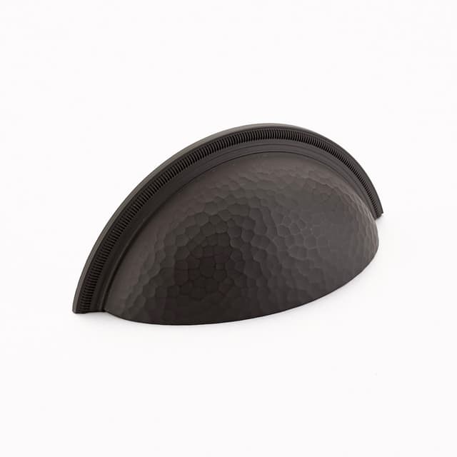 3" Atherton Hammered Knurled EdgeCup Pull, Oil Rubbed Bronze