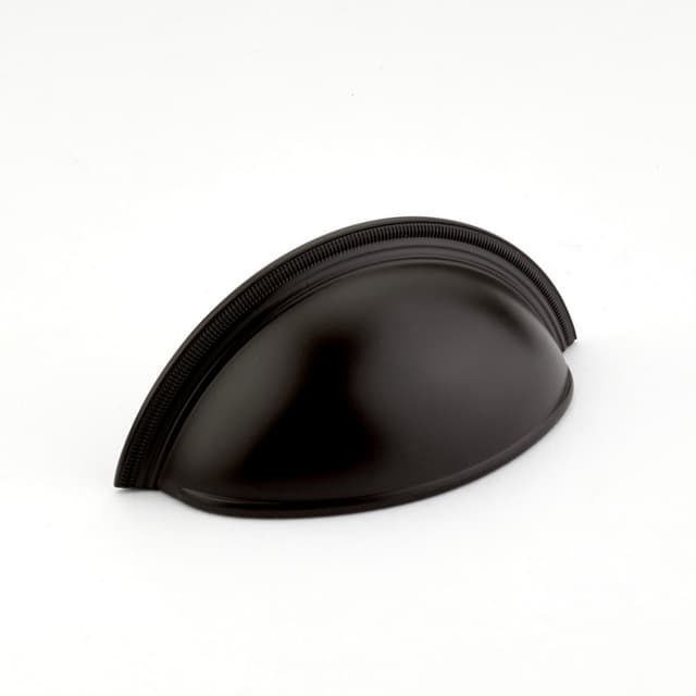 3" Atherton Plain Surface Knurled Edge Cup Pull, Oil Rubbed Bronze