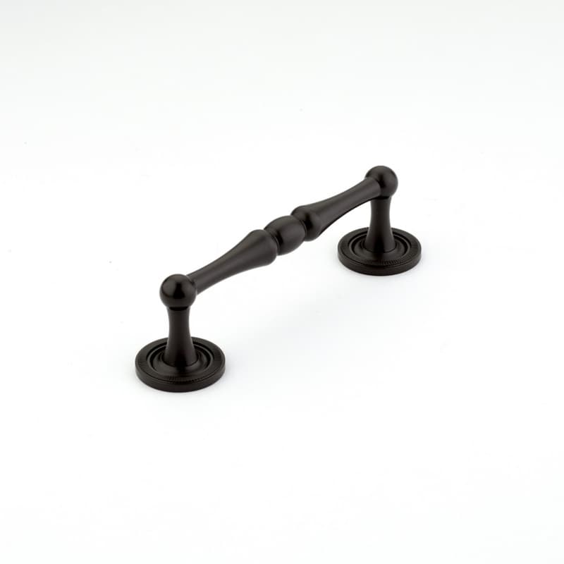 4" Atherton Knurled Footplate Cabinet Pull, Oil Rubbed Bronze