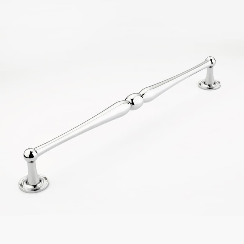 15" Atherton Knurled Footplate Appliance Pull, Polished Chrome