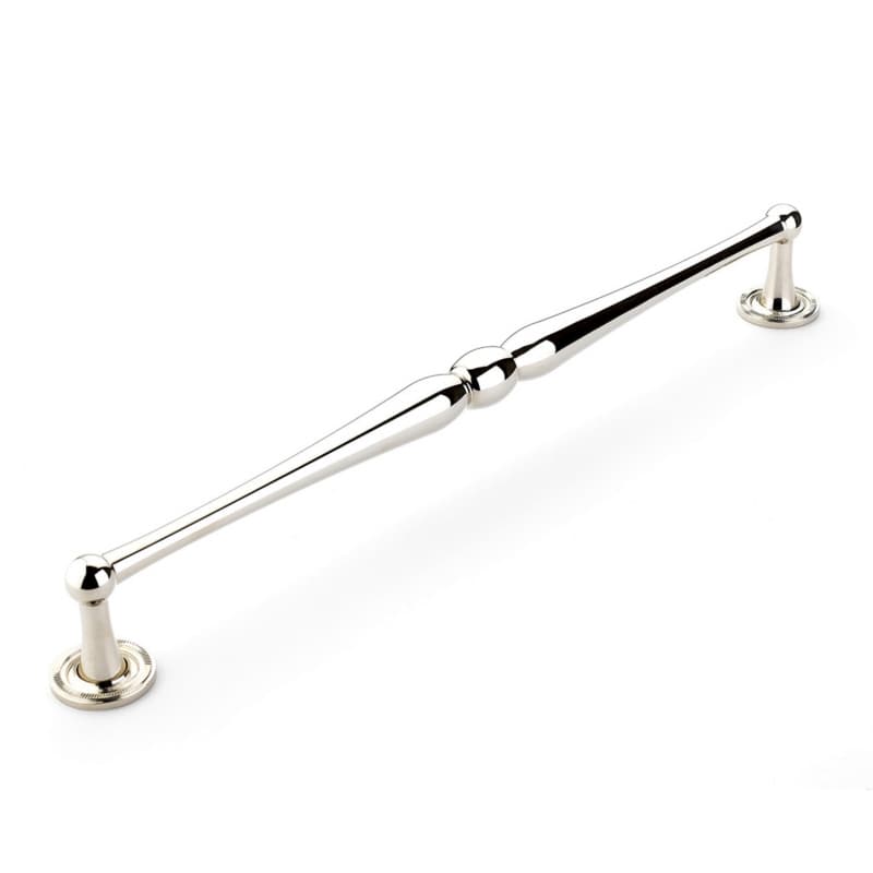 15" Atherton Knurled Footplate Appliance Pull, Polished Nickel