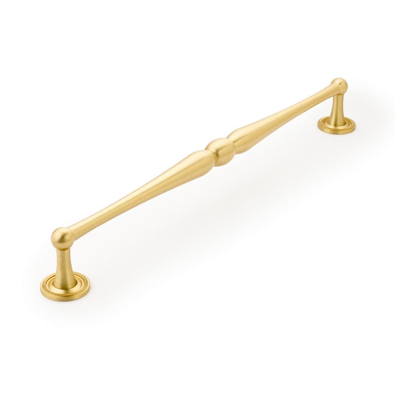 15" Atherton Knurled Footplate Appliance Pull, Satin Brass