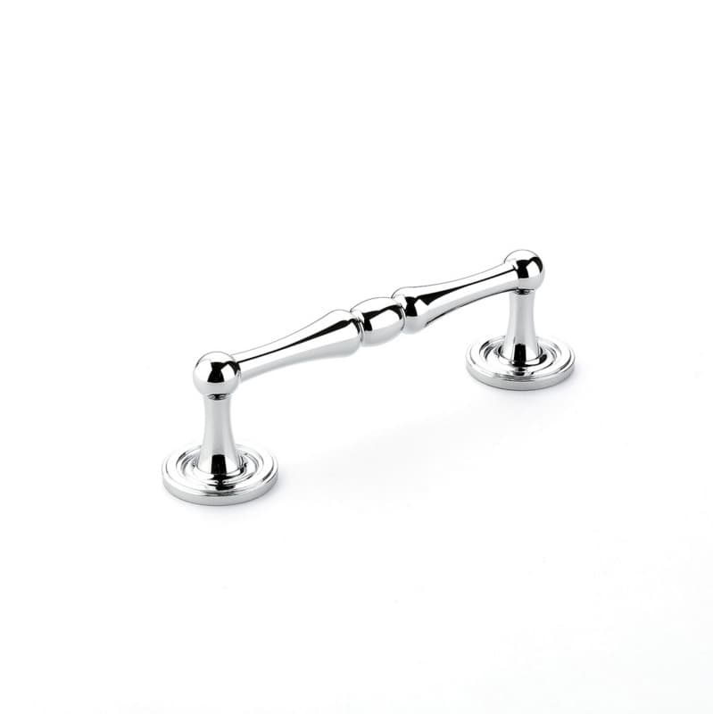 4" Atherton Plain Footplate Cabinet Pull, Polished Chrome
