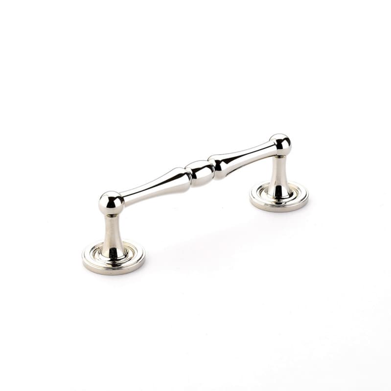4" Atherton Plain Footplate Cabinet Pull, Polished Nickel