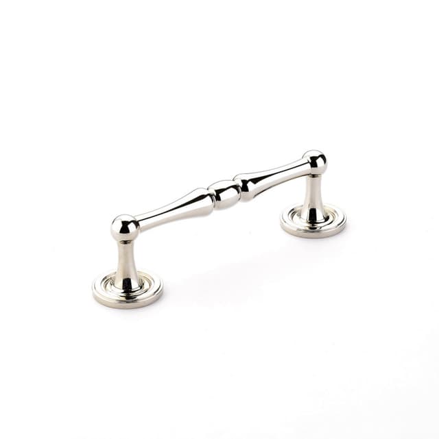 4" Atherton Plain Footplate Cabinet Pull, Polished Nickel