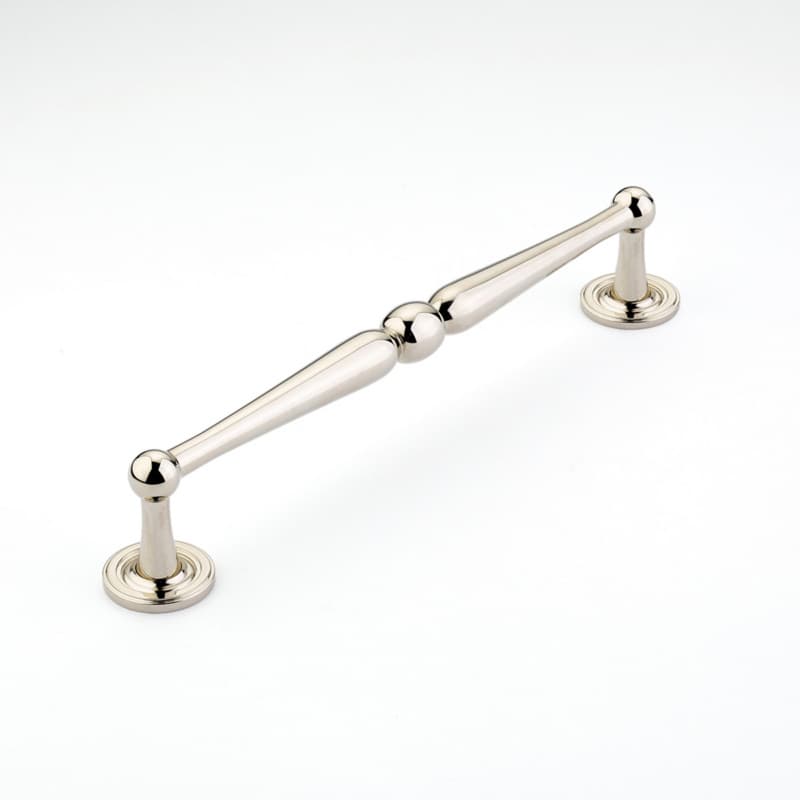 8" Atherton Plain Footplate Cabinet Pull, Polished Nickel