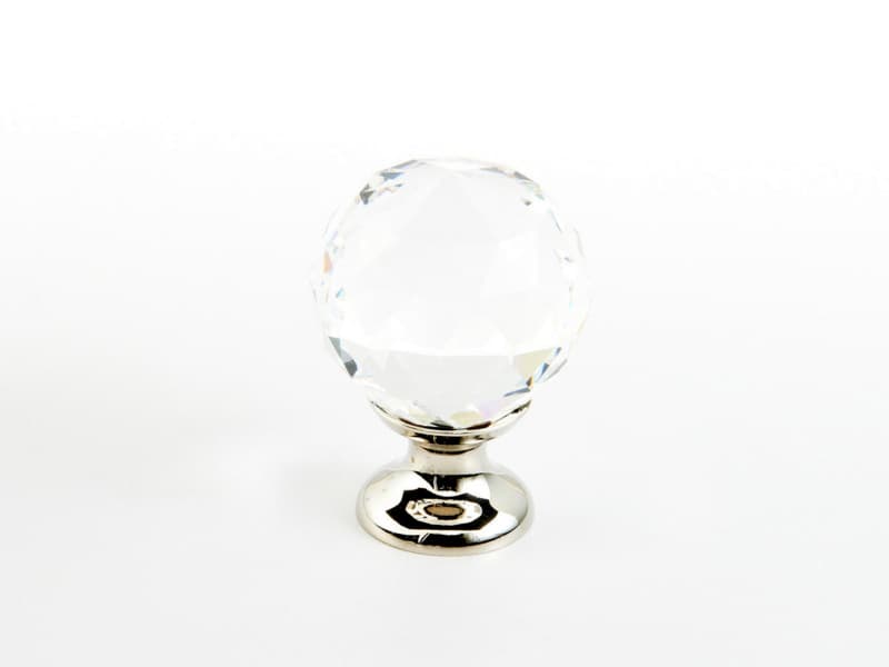 1-1/8" Stargaze Crystal Round Cabinet Knob, Polished Nickel