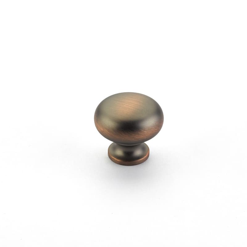 1-1/4" x 1" Traditional Round Cabinet Knob, Aurora Bronze