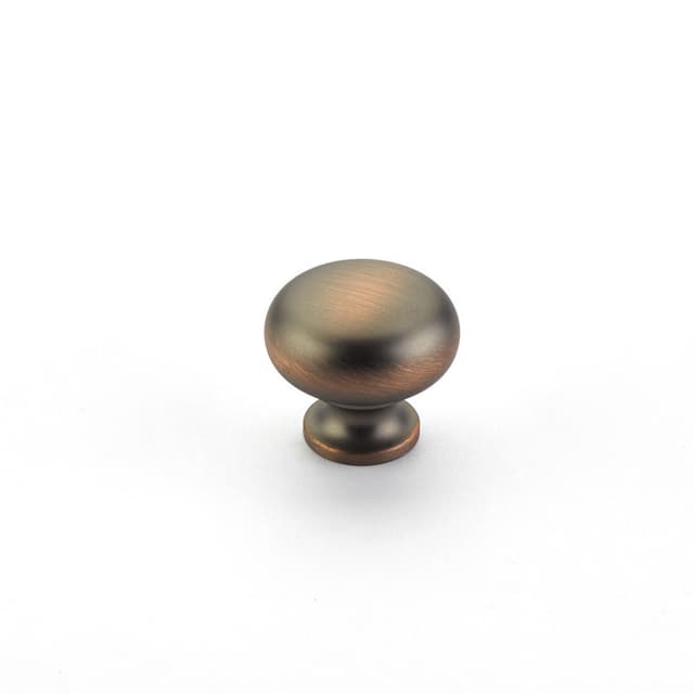 1-1/4" x 1" Traditional Round Cabinet Knob, Aurora Bronze