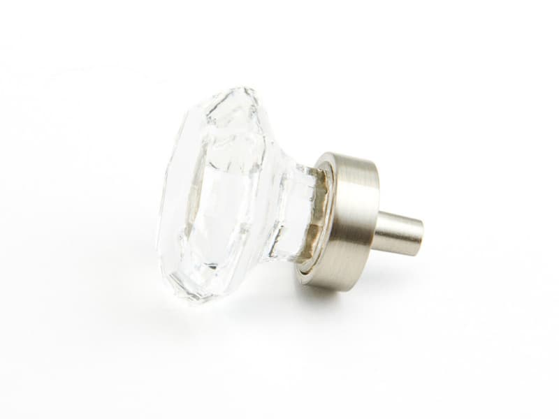 1-1/4" Stargaze Octagonal Clear Cabinet Knob, Satin Nickel
