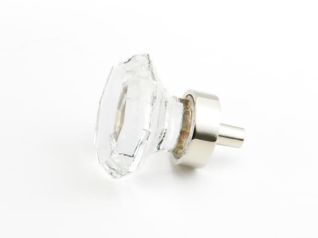 1-1/4" Stargaze Octagonal Clear Cabinet Knob, Polished Nickel