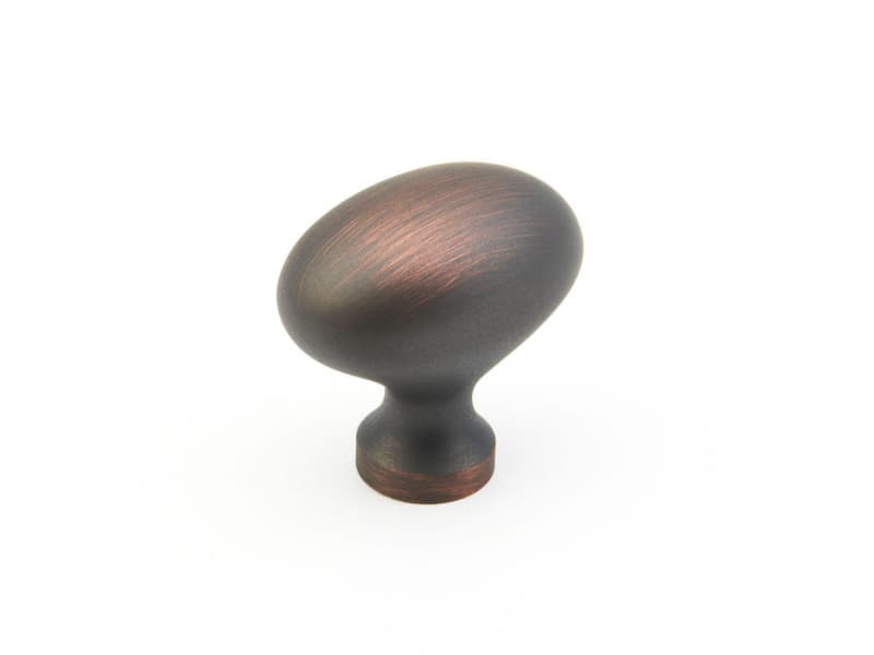 1-3/8" Traditional Oval Cabinet Knob, Michelangelo Bronze