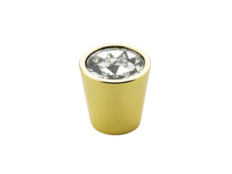 1-1/16" Stargaze Cylinder Clear Cabinet Knob, Polished Brass