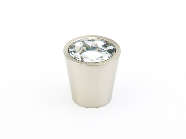 1-1/16" Stargaze Cylinder Clear Cabinet Knob, Satin Nickel