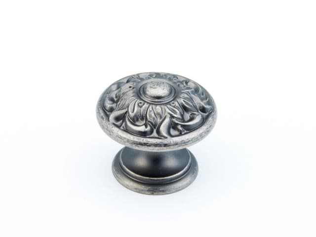 1-3/8" Corinthian Round Cabinet Knob, Corinthian Silver