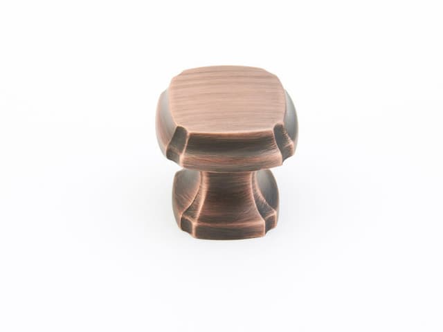 1-3/8" Empire Square Cabinet Knob, Empire Bronze