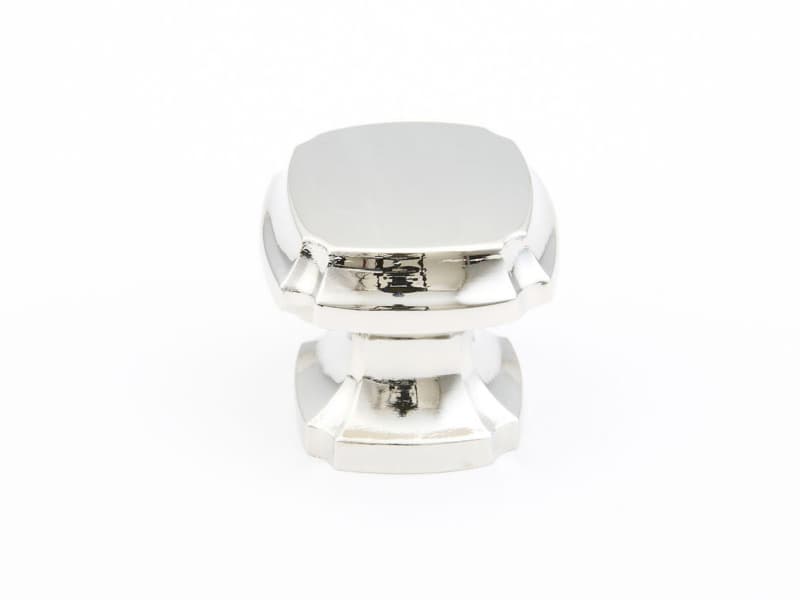 1-3/8" Empire Square Cabinet Knob, Polished Nickel