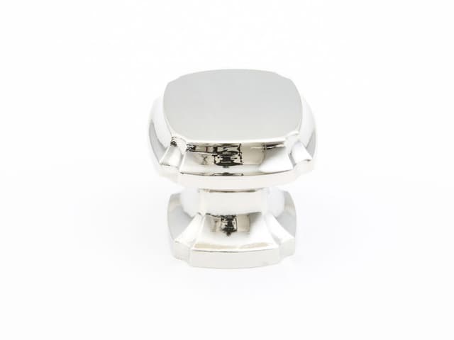 1-3/8" Empire Square Cabinet Knob, Polished Nickel