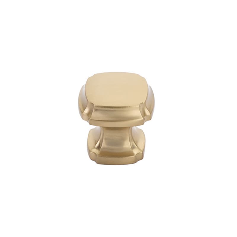 1-3/8" Empire Square Cabinet Knob, Signature Satin Brass