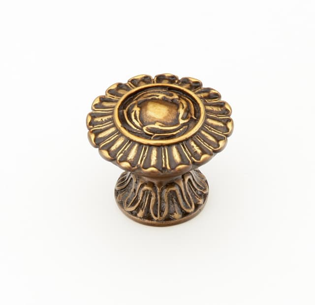 1-1/4" French Court Round Cabinet Knob, Dark Italian Antique