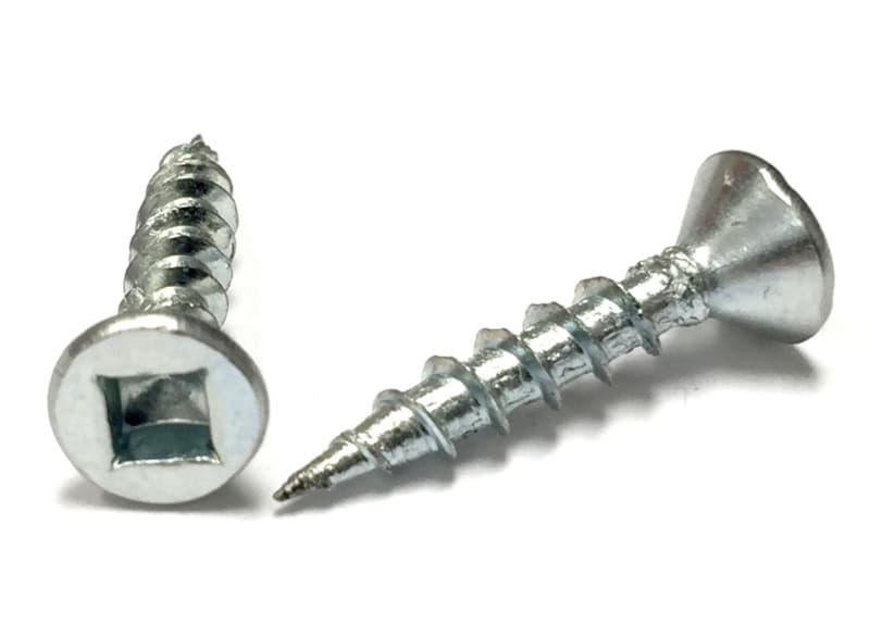 #6 x 1/2" Flat Head Hinge/Drawer Slide Screw, Square Drive Coarse Thread and Regular Point, Zinc, Box of Thousand by Wurth