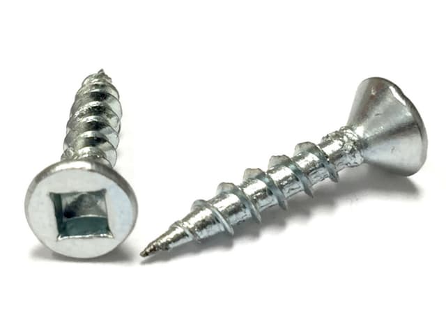 #6 x 1/2" Flat Head Hinge/Drawer Slide Screw, Square Drive Coarse Thread and Regular Point, Zinc, Box of Thousand by Wurth