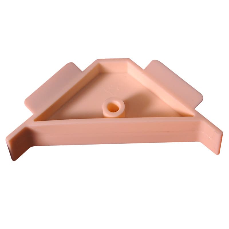 2-1/2" x 2-1/2" Corner Brace with Boss/Lip and Horizontal Tabs, Vanilla