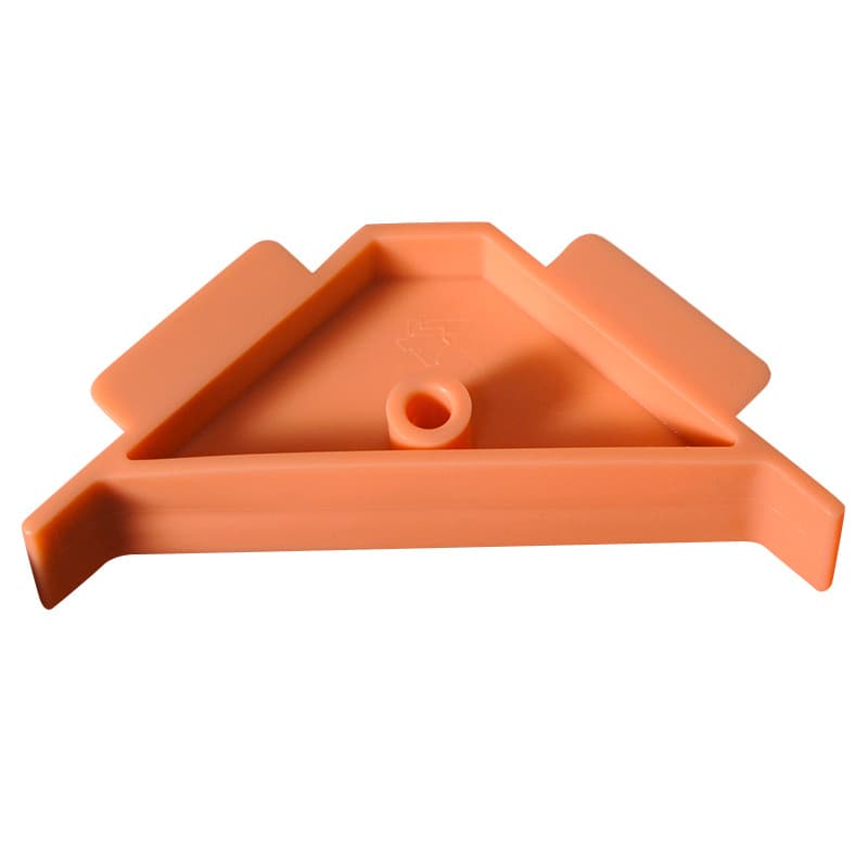 2-1/2" x 2-1/2" Corner Brace with Boss/Lip and Horizontal Tabs, Beige