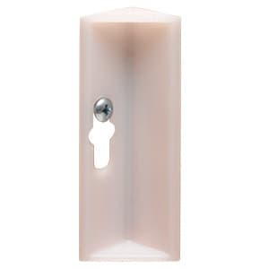 3-1/4" x 1" HIPS Plastic Glue/Staple Block with Keyhole, Natural