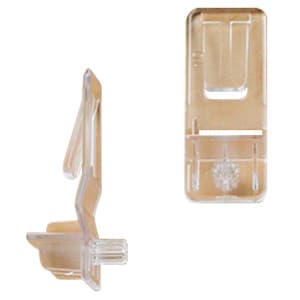 1/4" Left Hand Locking Shelf Support for 15mm Shelves, Clear Finish 2000/Box