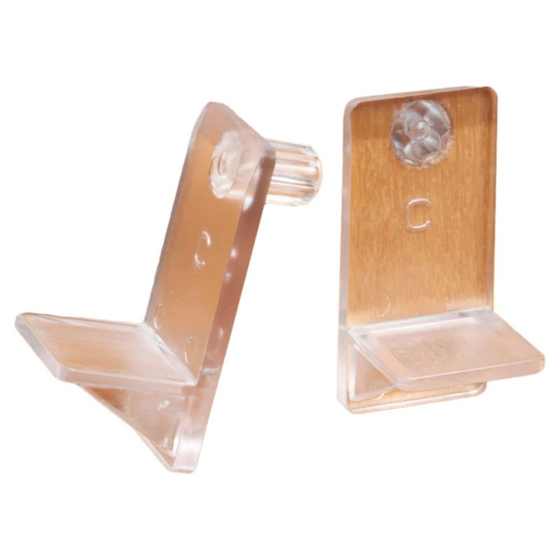 1/4" Mullion Shelf Support C, Clear Finish