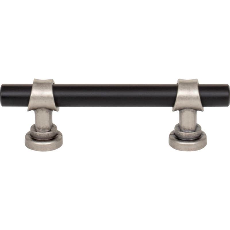 3" Dakota Bit Pull, Flat Black/Pewter Antique