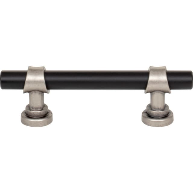 3" Dakota Bit Pull, Flat Black/Pewter Antique