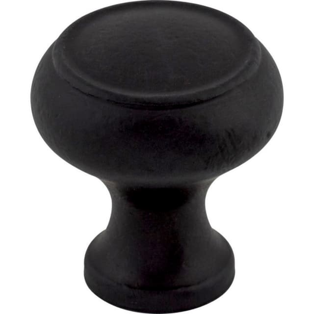 1-1/8" Normandy Round Knob, Patina Black