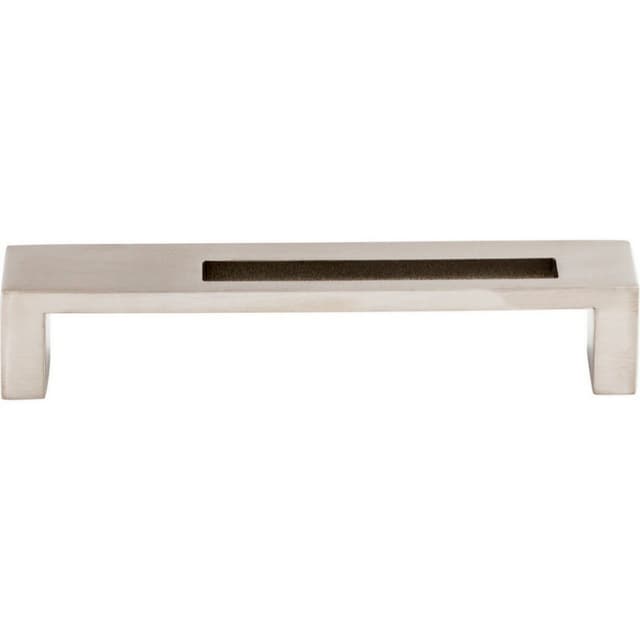 5" Sanctuary II Modern Metro Stainless Steel Slot Pull, Brushed Stainless Steel, 5-3/8" Length